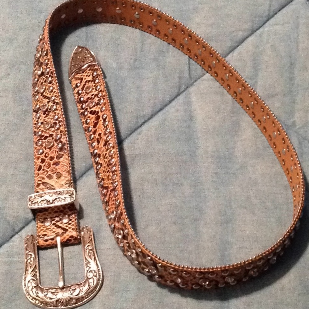 Nocona leather bling belt XL